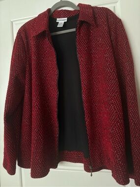 Alfred Dunner Sparkly lightweight Zip Up 80s/90s